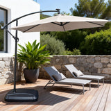Cantilever Garden Parasol with Steel Frame – 8 Rib, Vented Canopy & Weighted Base