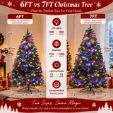 Green Artificial Christmas Tree with Colour-Changing LED Lights