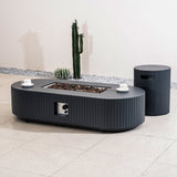 LYRIN Terrafab Gas Fire Pit Table with Side Table