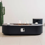 LYRIN Terrafab Gas Fire Pit Table with Side Table