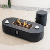 LYRIN Terrafab Gas Fire Pit Table with Side Table