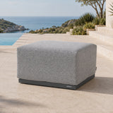 VAREL Aluminium Outdoor Ottoman with Removable Cushion