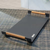 Outdoor Aluminium Serving Tray with Teak Handles