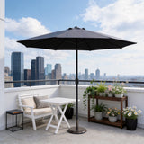 Outdoor Garden Parasol with Steel Pole – 8 Rib, Crank Handle & Vent