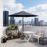 Outdoor Garden Parasol with Steel Pole – 8 Rib, Crank Handle & Vent