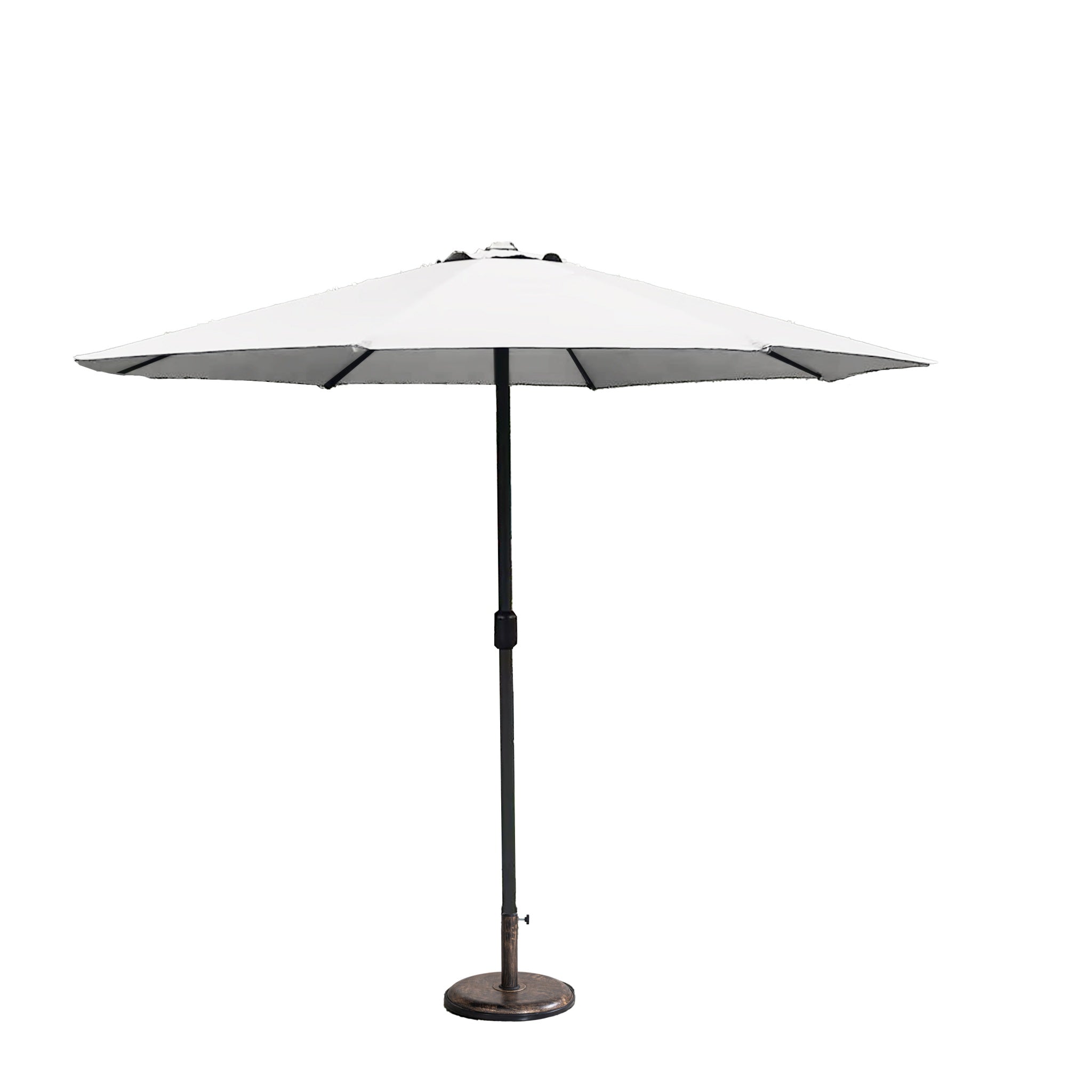 Outdoor Garden Parasol with Steel Pole – 8 Rib, Crank Handle & Vent
