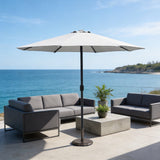 Outdoor Garden Parasol with Steel Pole – 8 Rib, Crank Handle & Vent