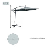 Cantilever Garden Parasol with Steel Frame – 8-Rib Vented Canopy Outdoor Umbrella