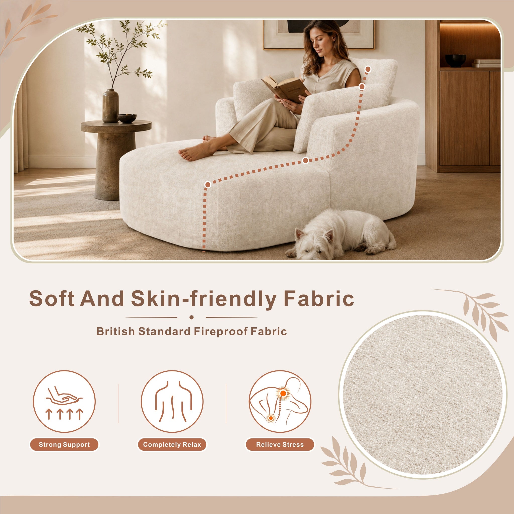 SOFTY Compressed Indoor Lounge Sofa Chair - Beige