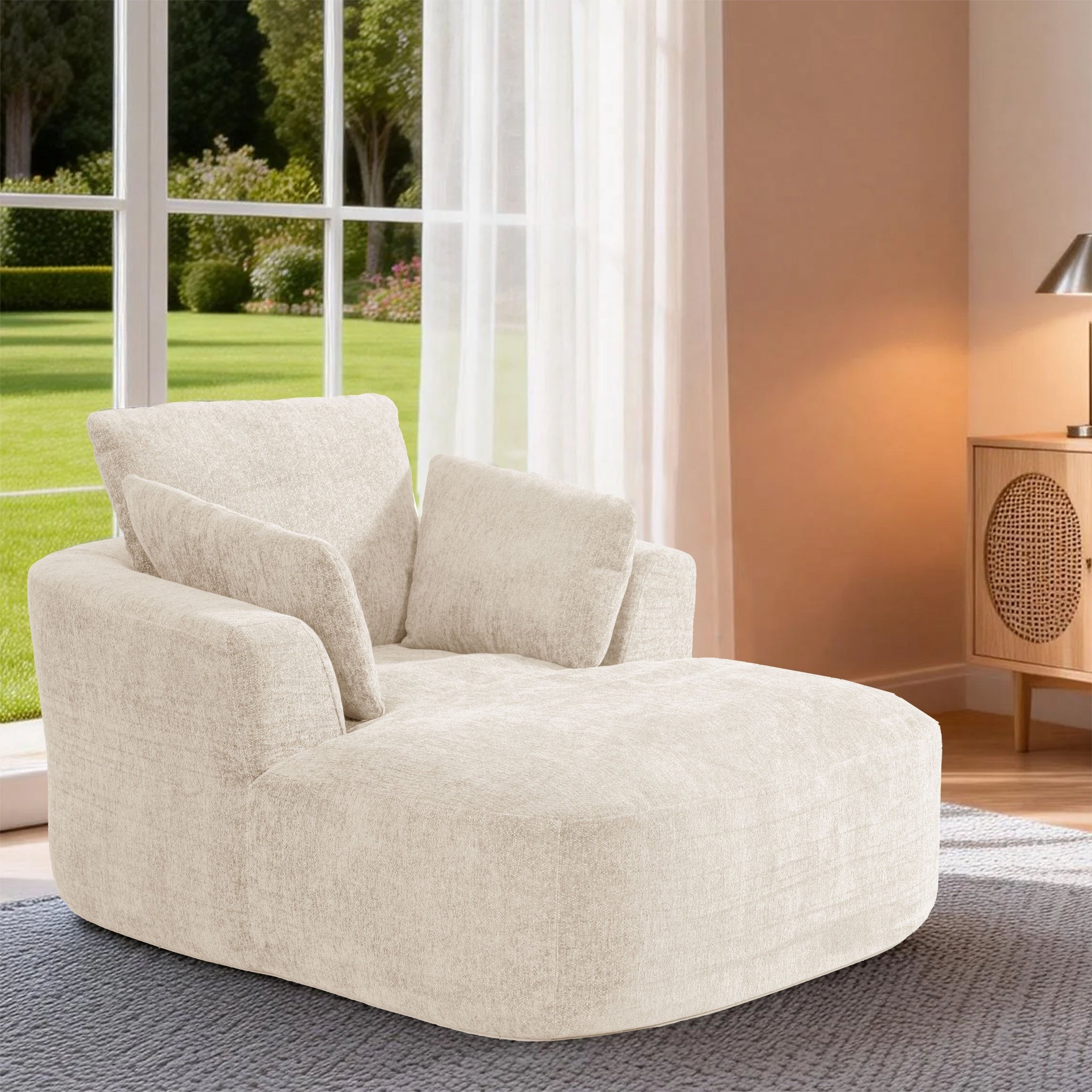 SOFTY Compressed Indoor Lounge Sofa Chair - Beige