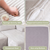 SOFTY Compressed Modular Sofa with Chaise & Ottoman