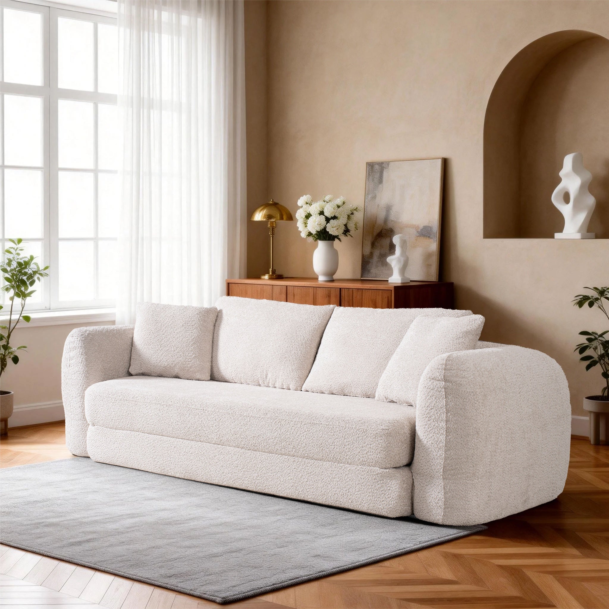 SOFTY Compressed Pull-Out Sofa Bed - Beige