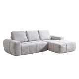 SOFTY Compressed Sectional Sofa with Chaise (Textured Line Design)