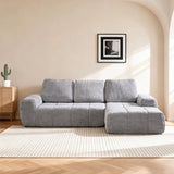 SOFTY Compressed Sectional Sofa with Chaise (Textured Line Design)