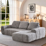 SOFTY Compressed Sectional Sofa with Chaise (Textured Line Design)