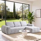 SOFTY Compressed Sectional Sofa with Chaise (Textured Line Design)