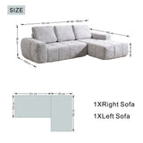 SOFTY Compressed Sectional Sofa with Chaise (Textured Line Design)
