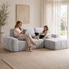 SOFTY Compressed Sectional Sofa with Chaise (Textured Line Design)