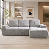SOFTY Compressed Sectional Sofa with Chaise (Textured Line Design)