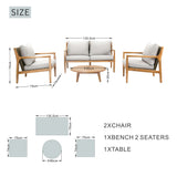 SOLARA 4-Piece Wood Outdoor Sofa Set – 4-Seater