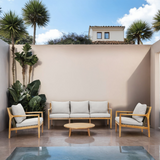SOLARA 4-Piece Wood Outdoor Sofa Set – 5-Seater