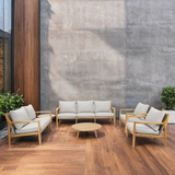SOLARA 6-Piece Wood Outdoor Sofa Set – 7-Seater
