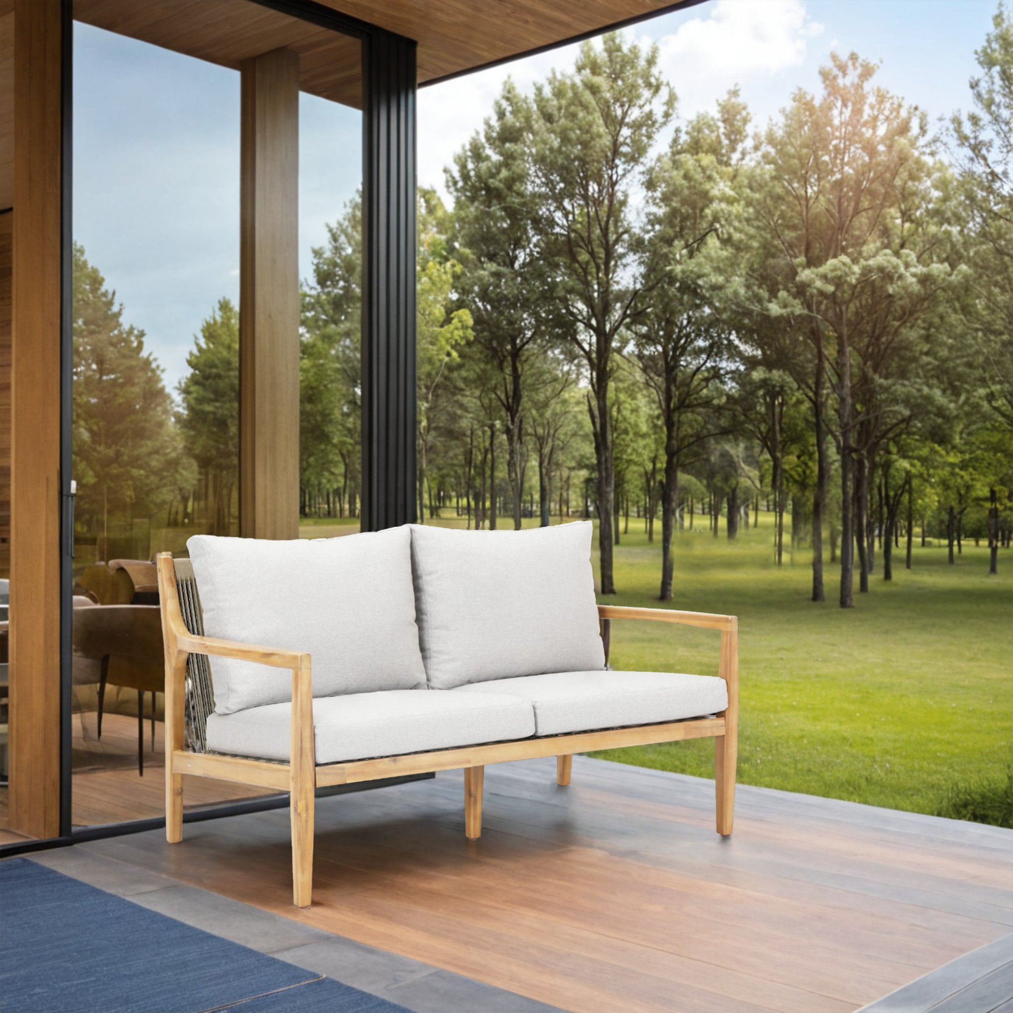 SOLARA Solid Wood 2-seater Sofa