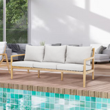 SOLARA Solid Wood 3-Seater Sofa