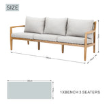 SOLARA Solid Wood 3-Seater Sofa