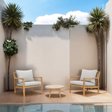 SOLARA Wood Outdoor Bistro Sofa Set – 3-Piece