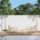 SOLARA Wood Outdoor Bistro Sofa Set – 3-Piece