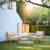 SOLARA Wood Outdoor Bistro Sofa Set – 3-Piece