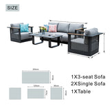 TALARA 5-Seater Aluminium Outdoor Sofa Set - 3 Pieces