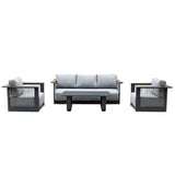 TALARA 5-Seater Aluminium Outdoor Sofa Set - 3 Pieces