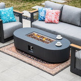 TALARA 5-Seater Aluminium Sofa Set with LYRIN Fire Pit Table