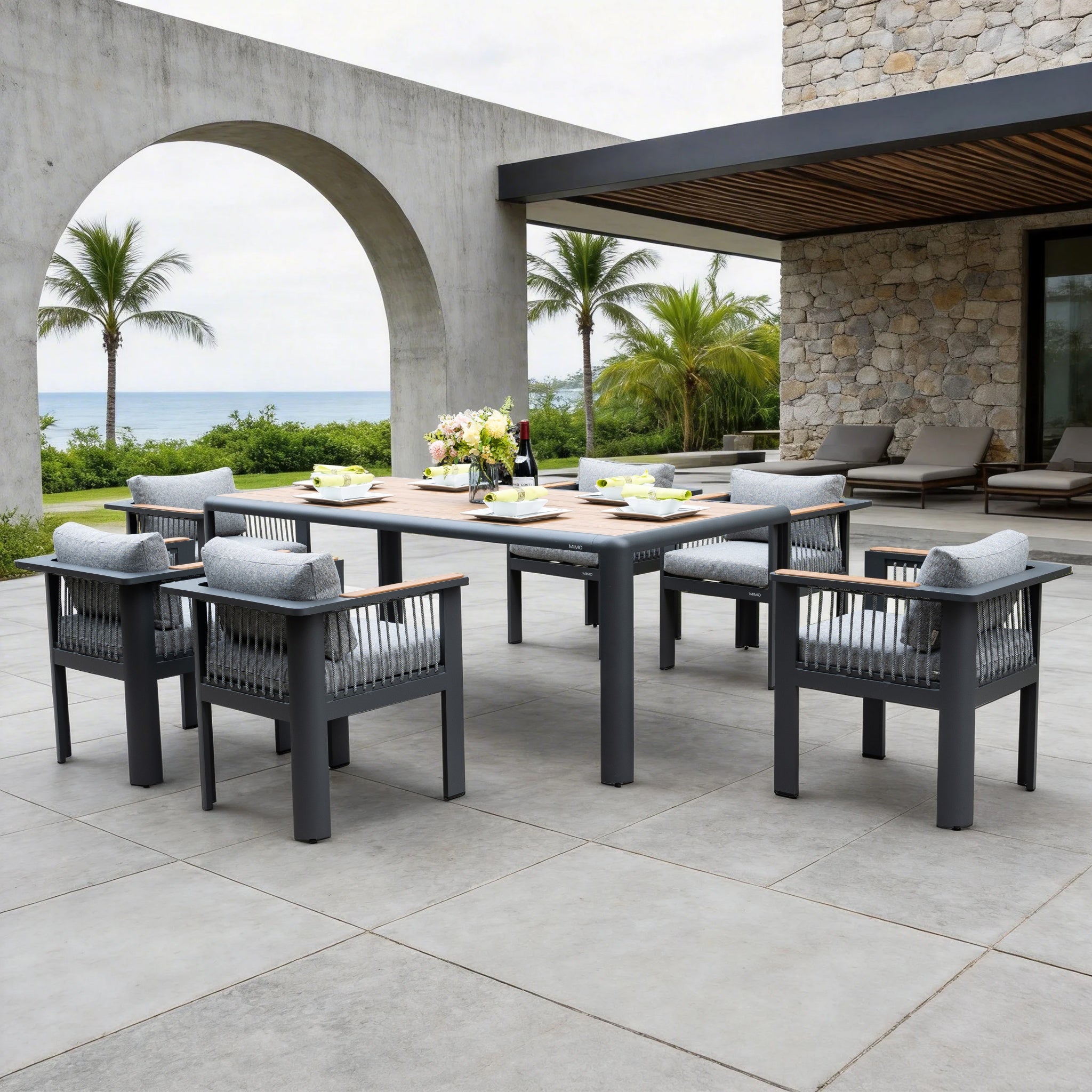 TALARA Aluminium Outdoor Dining Set (6-Seater)