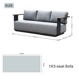 VAREL 4-Piece Sofa Set with LYRIN Fire Pit Table (2 Armchairs + 3-Seater)