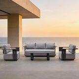 VAREL 4-Piece Sofa Set with TALARA Coffee Table (2 Armchairs + 3-Seater)