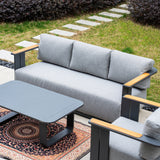 VAREL 4-Piece Sofa Set with TALARA Coffee Table (2 Armchairs + 3-Seater)