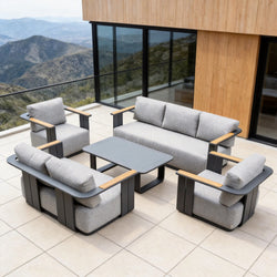 VAREL 5-Piece Sofa Set with TALARA Coffee Table (2 Armchairs + 2-Seater + 3-Seater)