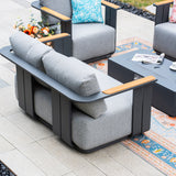 VAREL 5-Piece Sofa Set with ZENITH Fire Pit Table (Full Set)