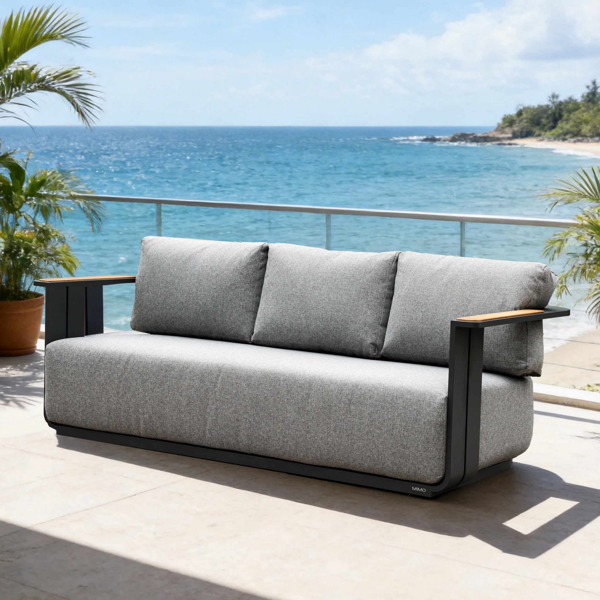 VAREL Aluminium Outdoor 3-Seater Sofa
