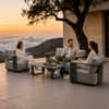 VAREL 4-Piece Sofa Set with TALARA Coffee Table (2 Armchairs + 2-Seater)