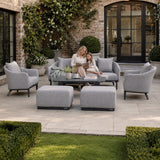 VELORA Aluminium Outdoor Lounge Set with TALARA Coffee Table & VAREL Ottomans