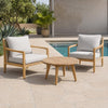 SOLARA Wood Outdoor Bistro Sofa Set – 3 Pieces