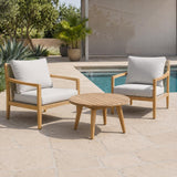 SOLARA Wood Outdoor Bistro Sofa Set – 3 Pieces