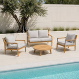 SOLARA 4-Seater Wood Outdoor Sofa Set – 4 Pieces